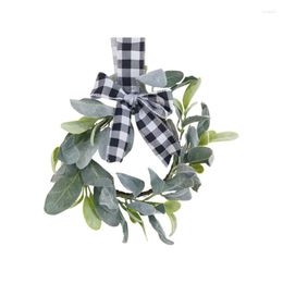 Fleurs décoratives couronne de noël plante artificielle fausse fleur bougie à bricoler soi-même anneaux boîte-cadeau décoration de fenêtre tissu en plastique multicolore avec