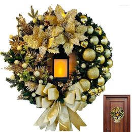 Fleurs décoratives couronne de Noël sans fil sans fleur artificielle décors de porte réaliste ornemental pour la chambre à coucher murale