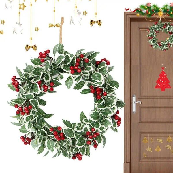 Guirnalda navideña de flores decorativas para puerta delantera, guirnalda Artificial para colgar en la pared de la cosecha, manto del dormitorio y