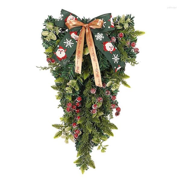 Fleurs décoratives guirlande de noël pour porte d'entrée Arrangement de fruits rouges ornement éléments traditionnels fête à la maison guirlande suspendue