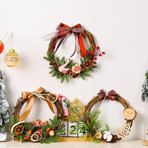 Decoratieve bloemen kerstkrans hangende boomdeur ornament Familie geschenken hanger drop ornamenten festival
