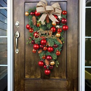 Decoratieve bloemen kerstkrans muur hangende ornament kunstmatige heldere diamanten mailbox slingbox slinger decoraties voor thuis