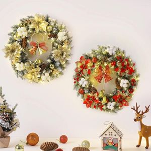 Fleurs décoratives Couronnes de Noël Porte avec une cloche Bel