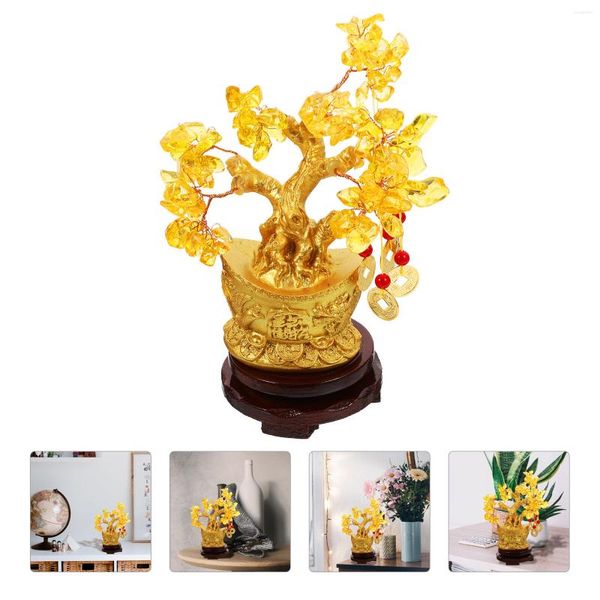 Fleurs décoratives Citrine Macrocarpa Bonsaï Ornement chinois Décoration de style classique