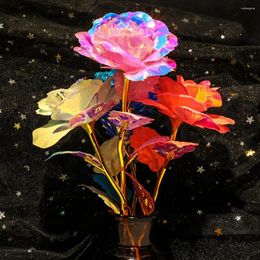 Fleurs décoratives Colorful Artificial Glow in the Dark Simulation Rose for Wedding Mariding Saint Valentin's Day Decoration Supplies Creative Gift