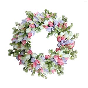 Decoratieve bloemen Kleurrijke Moederdag Krans Lente Versieren Boerderij Decor Muur Thuis Cadeau DIY Valse Bloem Voordeur