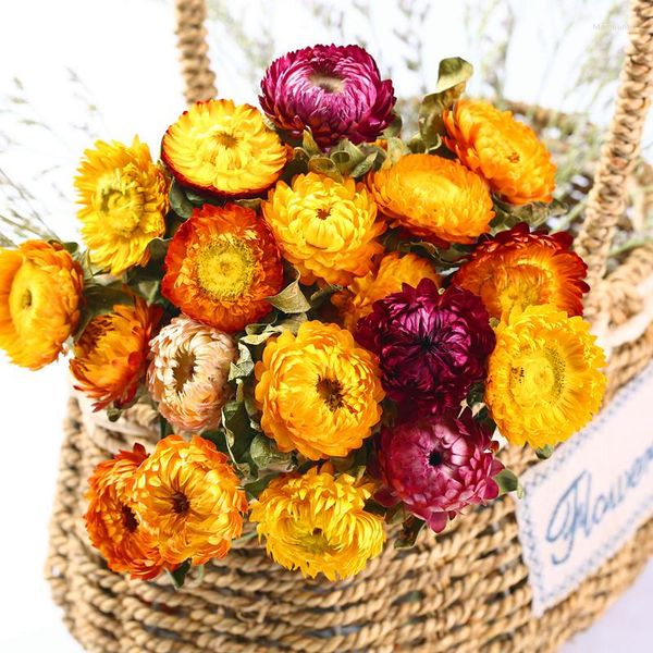 Fleurs décoratives Coloré Paille Amant De Chrysanthème Herbe Séchée Bouquet De Fleurs Ins Vent Net Rouge Cadeau Pour Petite Amie Maison Dortoir Bureau