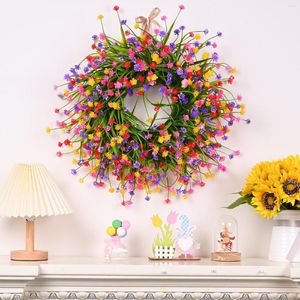 Fleurs décoratives couronnes colorées guirlande de gypsophile panneau de porte de bienvenue pour la décoration de fête de porche à la maison