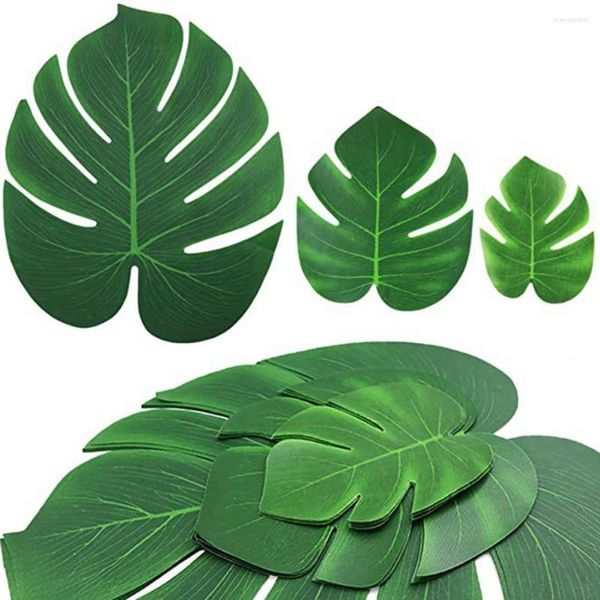 Flores decorativas, planta Artificial rentable, hojas verdes vibrantes, accesorios de pografía realistas para decoraciones de fiesta en casa hawaianas