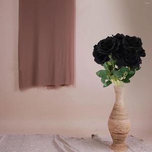 Decoratieve bloemen Landelijke bruiloftsdecoratie Simulatie Zwarte roos Nep kunstbloemornament