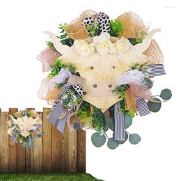 Fleurs décoratives vache porte cintre rustique Highland bétail guirlande artificielle pour ferme mur décor fenêtre avant porche patio jardin