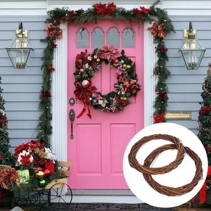 Decoratieve Bloemen Ambachtelijke Rotan Krans Kerst Wijnstok Ring Voordeur Kransen DIY Maken Garland Voor