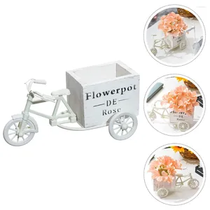 Decoratieve bloemen Crafts Fietsstandaard Bloemotten Outdoor Planten Bloemmand Planter Wood Bike Shape Holder Ramos