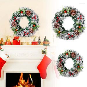Fleurs décoratives créatives classiques faites à la main couronne d'épicéa de Noël utilisables pour l'intérieur et l'extérieur porte d'entrée arbres décor suspendu
