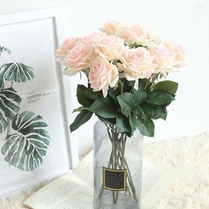 Decoratieve bloemen Creatieve imitatie Rose herbruikbare valse bloem groene bladeren bloeiende nepvazen ​​accessoires creëren sferen