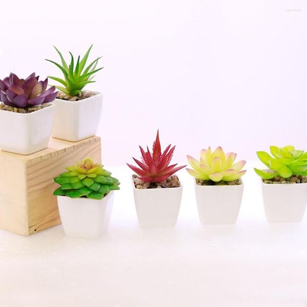 Fleurs décoratives Creative Mini Plantes Artificielles Avec Pot Simulation Multi Succulentes Bonsaï En Pot Bureau Vert Faux Bureau Étude Décor