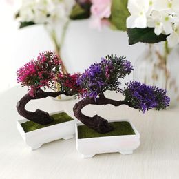 Fleurs décoratives Simulation créative chanson de bienvenue plantes artificielles bonsaï maison salon décorations de Table El faux