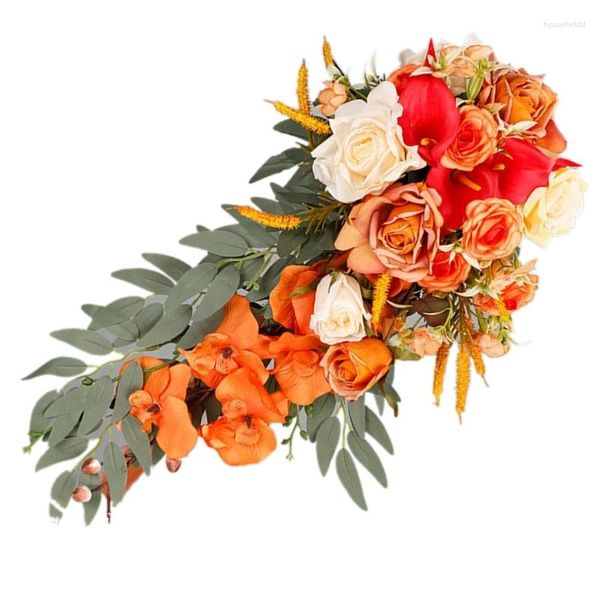 Fleurs décoratives Creative Waterdrop Automne Artificial Fake Orange Orange Handheld Bouquet pour la décoration et les fêtes intérieures