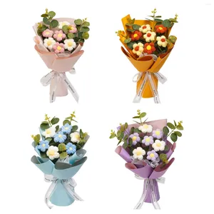 Decoratieve bloemen gehaakt bloemboeket Moederdagcadeau Zomertafel middelpunt Geweven voor vriendin Thuis Verjaardag Desktop Moeder
