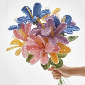 Fleurs décoratives Crochet Fleur arbre de tung talit à la main pour tableaux de table décorations