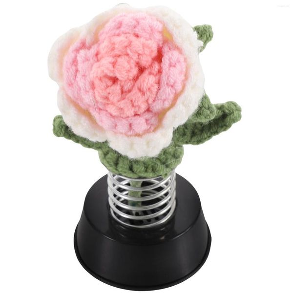 Fleurs décoratives Crochet Fleur Rose Cadeaux Tricotés Faux Artificielle Pièce Maîtresse Romantique Table À La Main Faux Roses Kintting Main Rouge