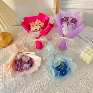 Fleurs décoratives au Crochet, fleur bouffante, cadeau de saint-valentin, Version coréenne, anniversaire fini tricoté