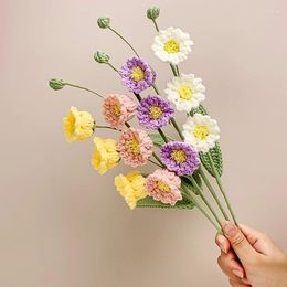 Fleurs décoratives au crochet, Simulation faite à la main, tulipes, lys de la vallée, accessoires de photographie, décorations pour fête de mariage à domicile