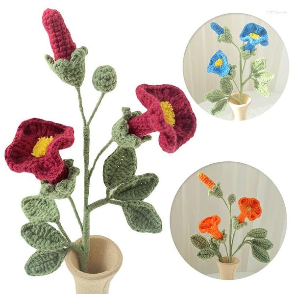 Fleurs décoratives au crochet trompette Creeper Simulation maison fête mariage Bouquets artificiels décorations ornements accessoires de photographie