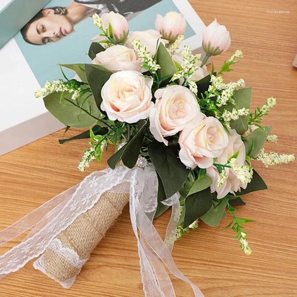 Fleurs décoratives transfrontalières belles simulation de fleur décoration de mariage accessoires