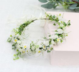 Decoratieve bloemen Crown Garland Accessoires Kran haarbanden Handgemaakt bruiloftshaar voor vrouwen bruids bruidsmeisjes Girls Rose Seaside