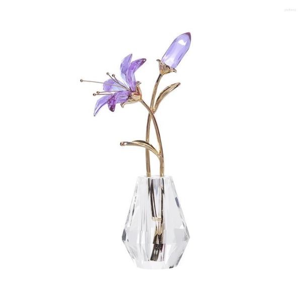 Fleurs décoratives Cristal Fleur Figurine Bouquets De Bureau Décorations De Plantes Maison Fête Des Mères