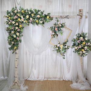 Decoratieve Bloemen Aanpassen Kunstbloem Rij Garland Decor Thuis Gordijn Bruiloft Weg Lood Hoek Muur Zijde Centerpieces Bal