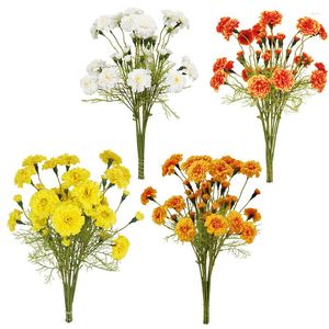 Fleurs décoratives marguerite soie faux chrysanthème artificiel mariage vacances Bouquet de mariée décor de fête à la maison Bouquets de demoiselle d'honneur