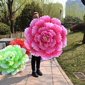 Decoratieve bloemen Dance Props Peony Paraplla Stage Performance Grote avondhandbloemspellen Openingsceremonie