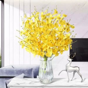 Fleurs décoratives danse orchidée Simulation fausse fleur Table décoration salon séché artificielle décor à la maison