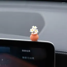 Decoratieve bloemen dashboard ornament Creative Mini Artificial Flower For Dash Funny Pot Auto Plant Accessories Auto