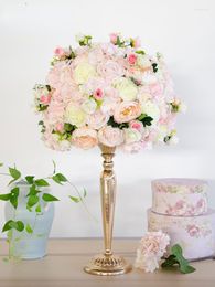 Decoratieve bloemen de boda rosa kunstmatige 36 cm para decoracion centro mesa flores fondo fiesta