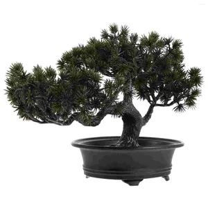 Flores decorativas Decoración Bonsai simulado Planta en maceta de imitación Exhibición de escritorio Árbol falso Pino artificial Pequeño modelo de mini hierba realista