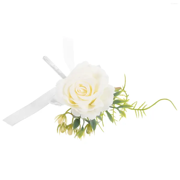 Decoración de flores decorativas Corchae de boda Boutonniere Decoraciones de novia Vestido de ropa blanca Coraña de ropa para el novio accesorio amantes