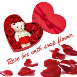 Decoratieve bloemen Decoratie Soap Artificial Rose Flower San Valentine Gift Teddy Bear Artificielle Valentijnsdag Dag Hart