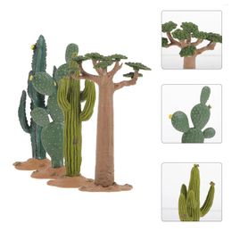 Fleurs décoratives délicat cactus mousse plantes artificielles intérieures modèles ferroviaire en plastique décor de bureau