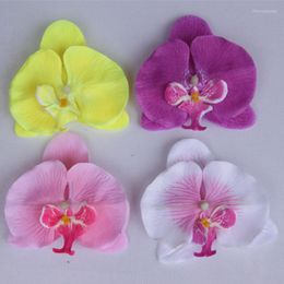 Decoratieve bloemen Dia 9cm kunstmatige bloem vlinder orchidee zijden nep hoofdtooi corsage strohoed met