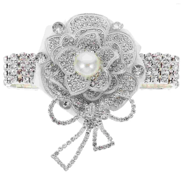 Fleurs décoratives diamant poignet fleur demoiselle d'honneur Corsage bal strass strass bracelet