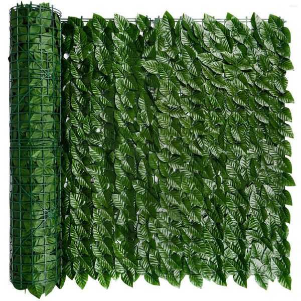 Fleurs décoratives bricolage haie de lierre artificielle feuilles vertes panneaux de clôture écran végétal pour la maison extérieur jardin balcon décoration