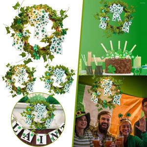 Fleurs décoratives bricolage couronnes artificielles guirlandes fausse feuille de soie eucalyptus plastique plante verte guirlande pour la fête de mariage décor à la maison