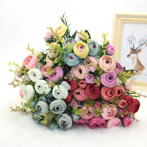 Decoratieve bloemen Diy Mooie zijden kunstmatige camellia -rozen | Kleine bruidsboeket nep gebruikt voor kerstfeestdecoratiehuis en