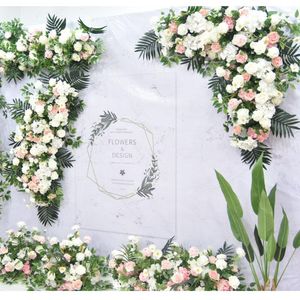 Decoratieve bloemen Diy Aangepaste kunstmatige bruiloft Bloemwand achtergrond Arrangement Leveringen Silk Rose Peony Fake Row Decoratie voor Arch