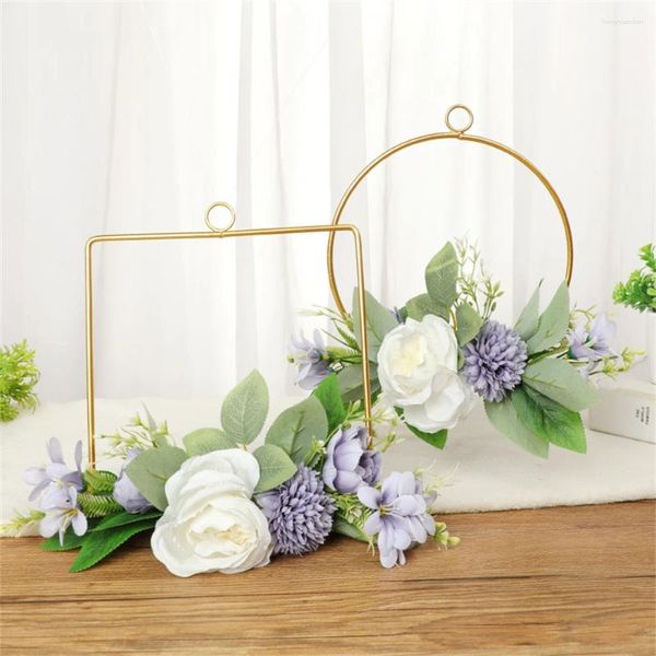 Flores decorativas DIY Decoración de Pascua de la Pascua Garland Metal Bionic Puerta Bionic Colección de bodas Coronas de bodas Decoración del hogar