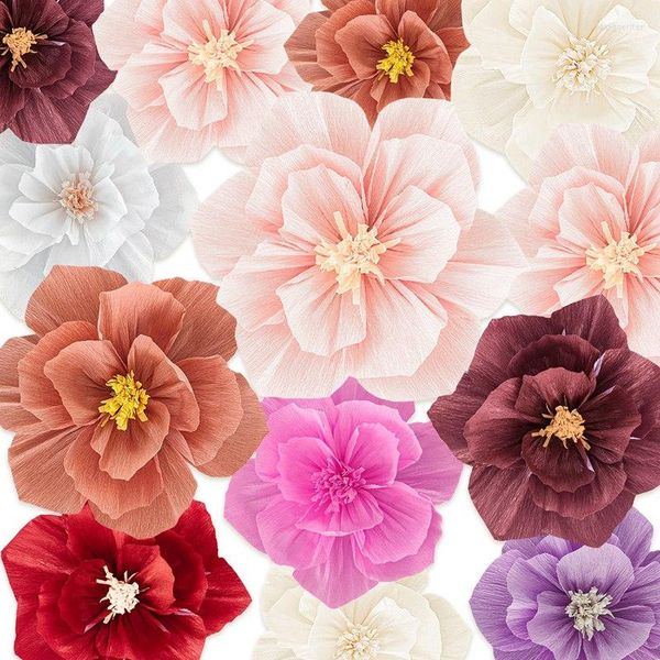 Fleurs décoratives bricolage papier fond décoration murale fleur artificielle pour les faveurs de mariage fournitures de fête décors d'anniversaire