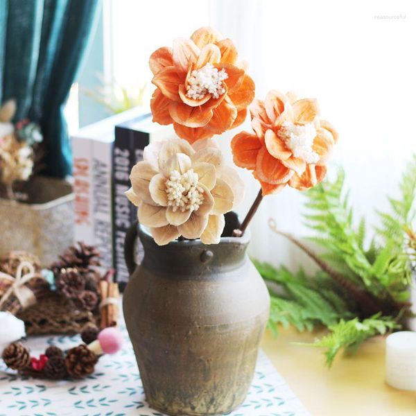 Fleurs décoratives projets de bricolage décor de mariage à la maison arrangement de fleurs artificielles matériel branche de pivoine séchée naturelle accessoires de chant grand